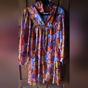 Adrienne Satin Mini Fall Groovy Dress 1x